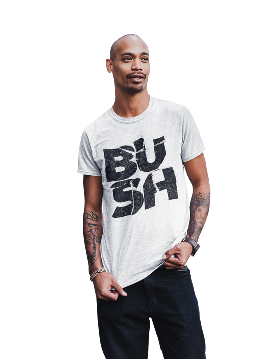 Bush Stacked Logo Jumbo Print Mens T Shirt