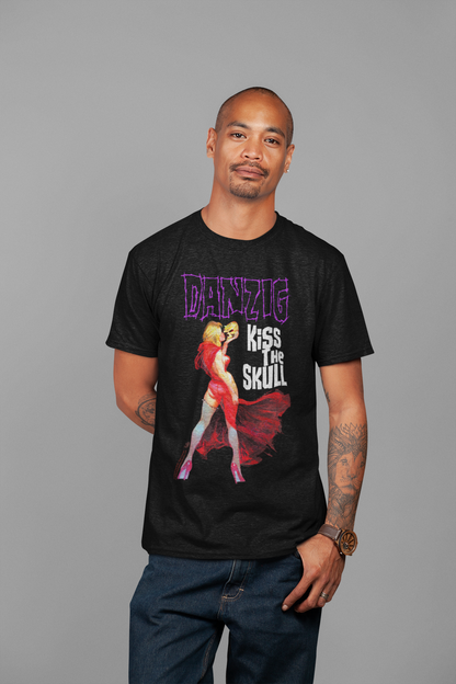 Danzig - Kiss the Skull Jumbo Print Mens T Shirt
