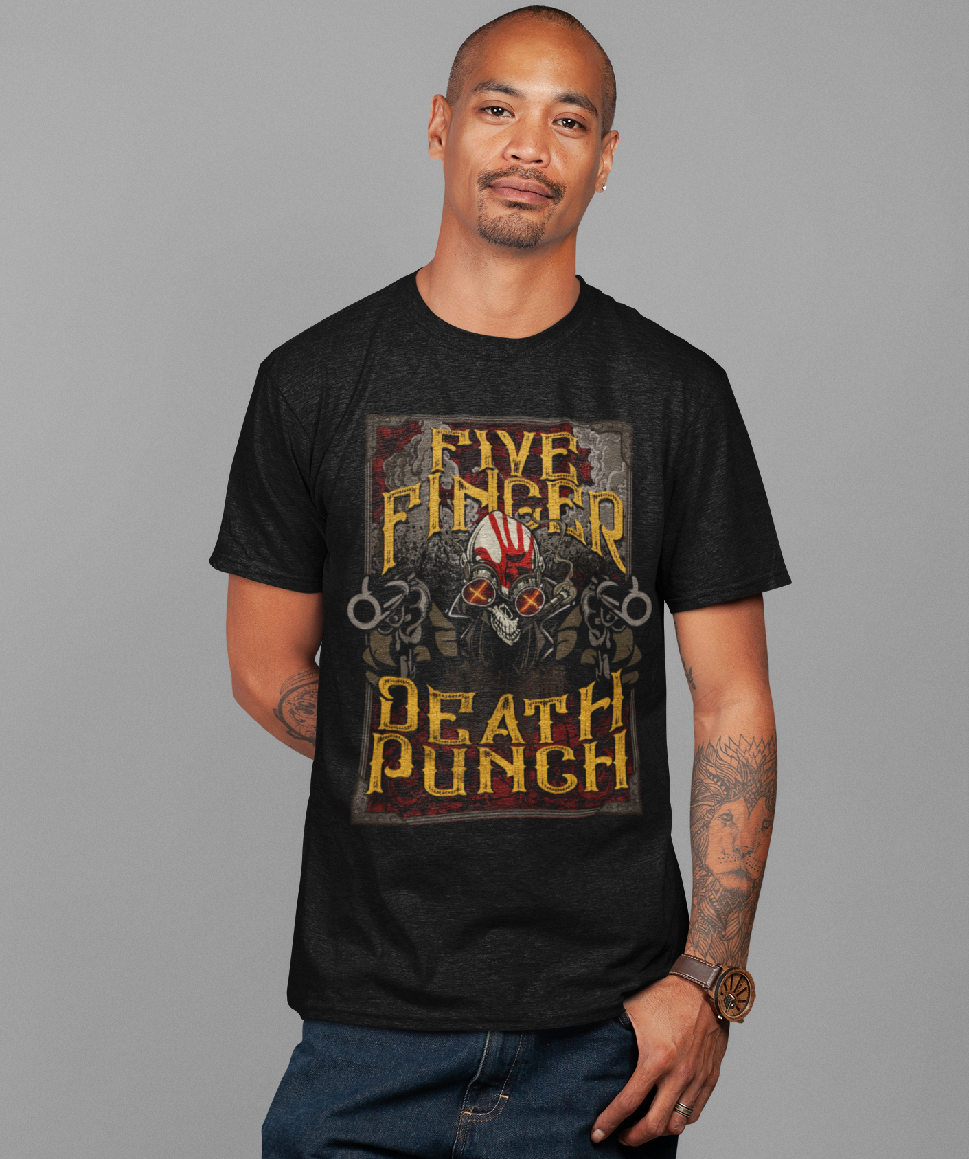 Five Finger Death Punch Barrels Jumbo Print Mens T Shirt