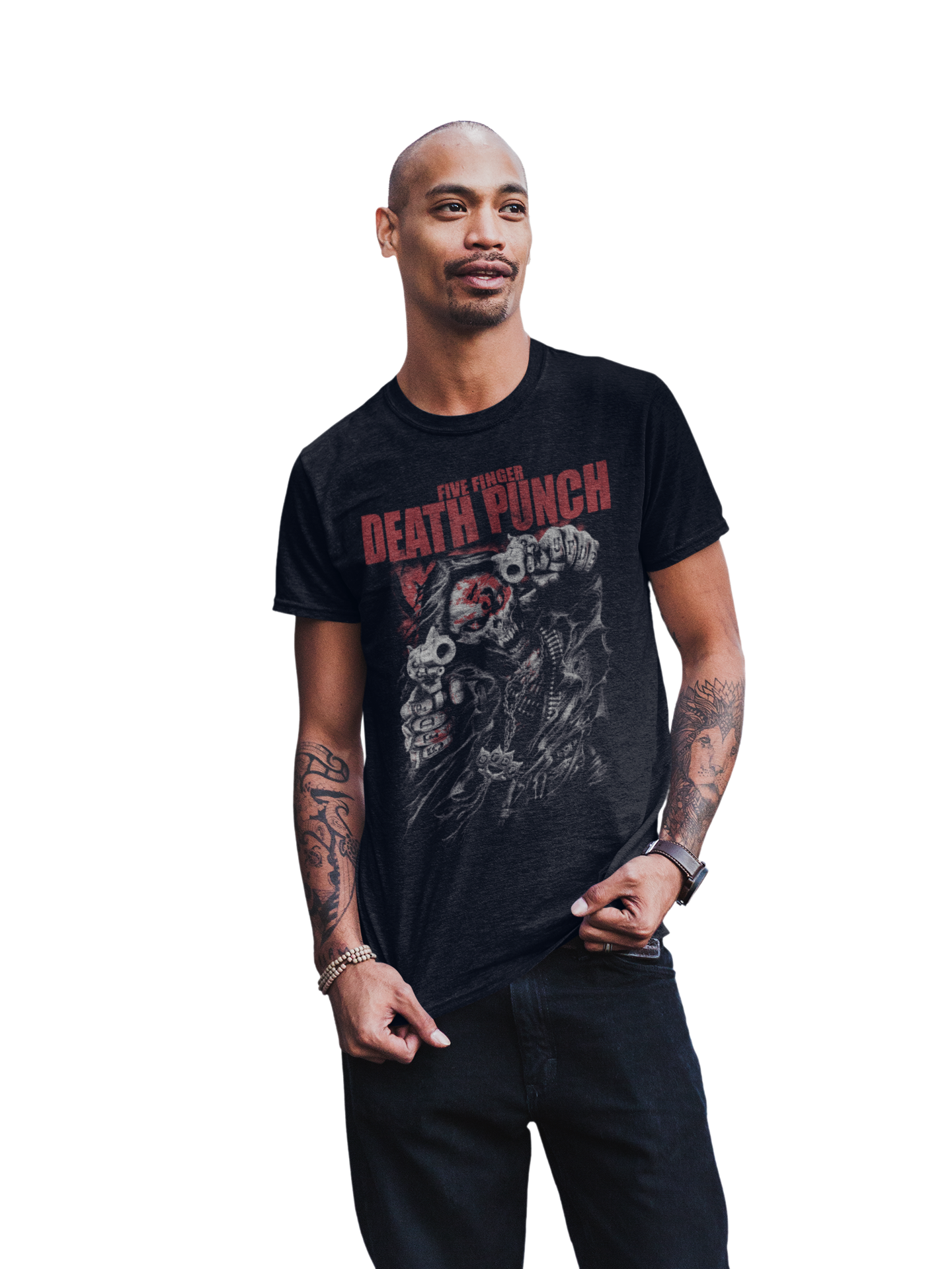Five Finger Death Punch - Both Barrels Jumbo Print Mens T Shirt