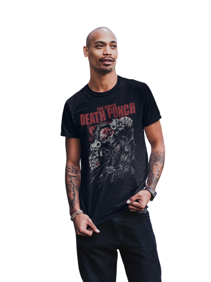 Five Finger Death Punch - Both Barrels Jumbo Print Mens T Shirt