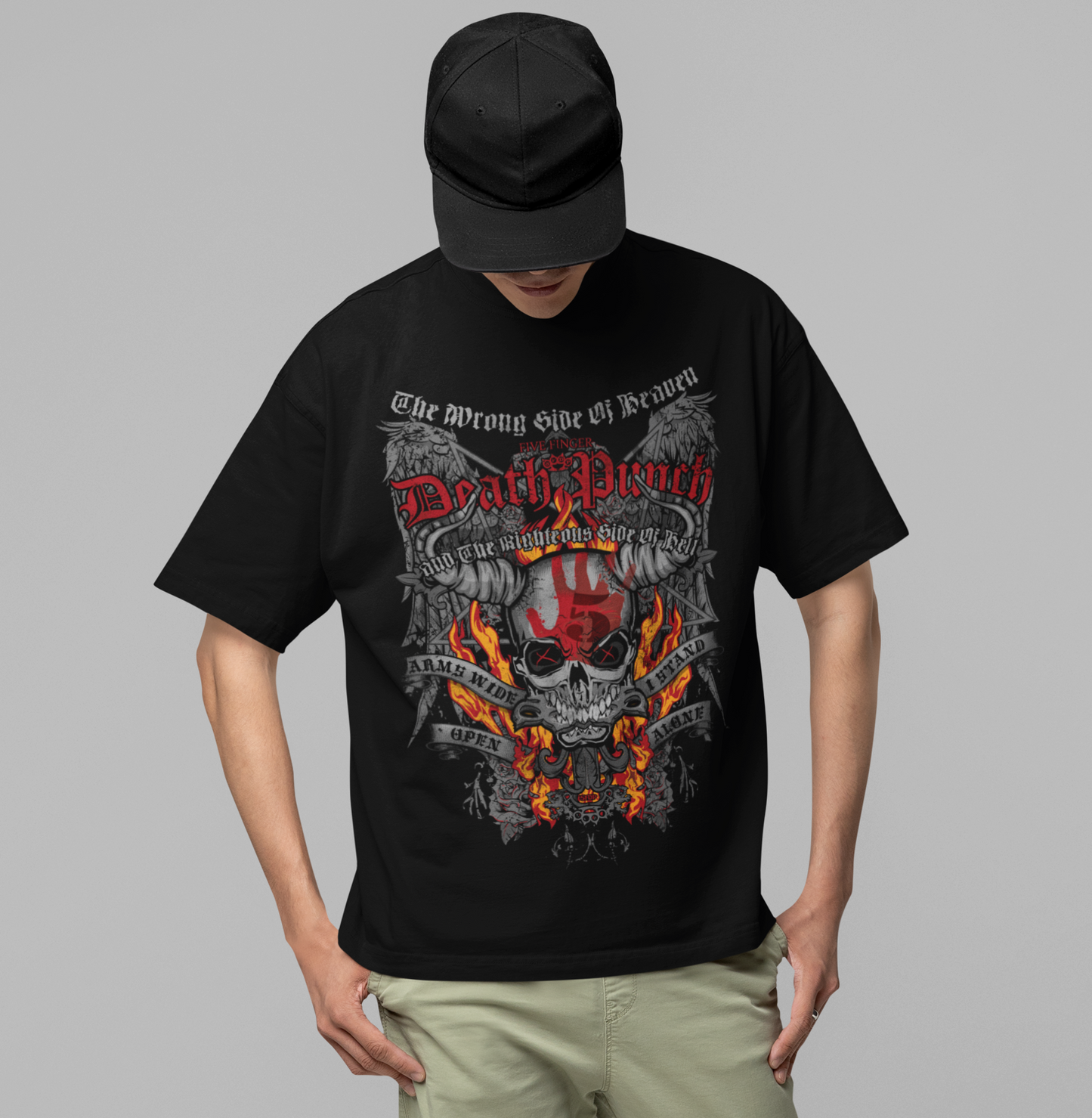 Five Finger Death Punch - Wrong or Righteous Jumbo Print Mens T Shirt