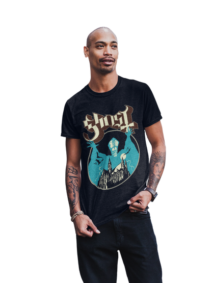 Ghost - Castle Jumbo Print Mens T Shirt