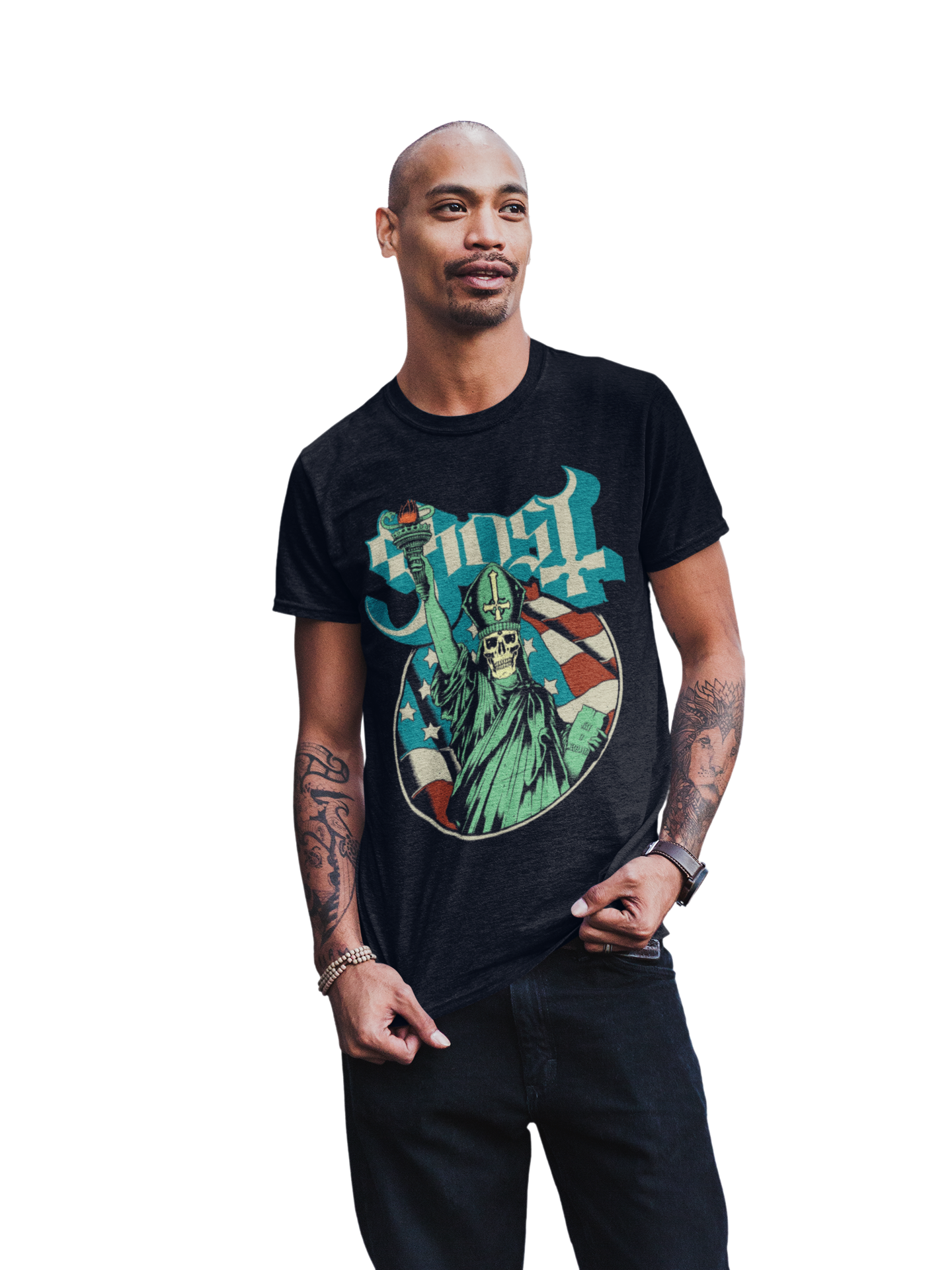 Ghost - Statue of Liberty Jumbo Print Mens T Shirt