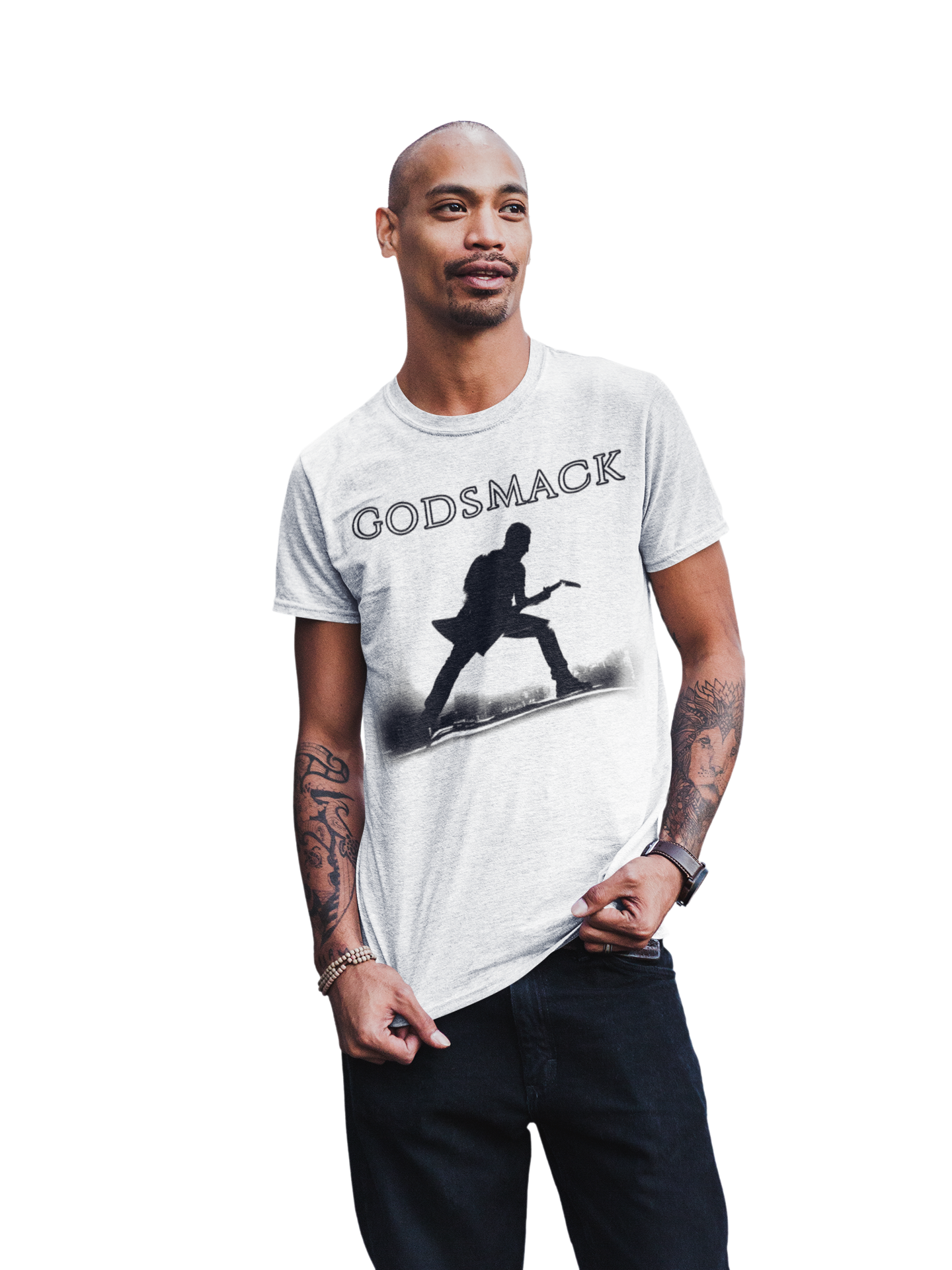 Godsmack - Lean In Sillouhete Jumbo Print Mens T Shirt