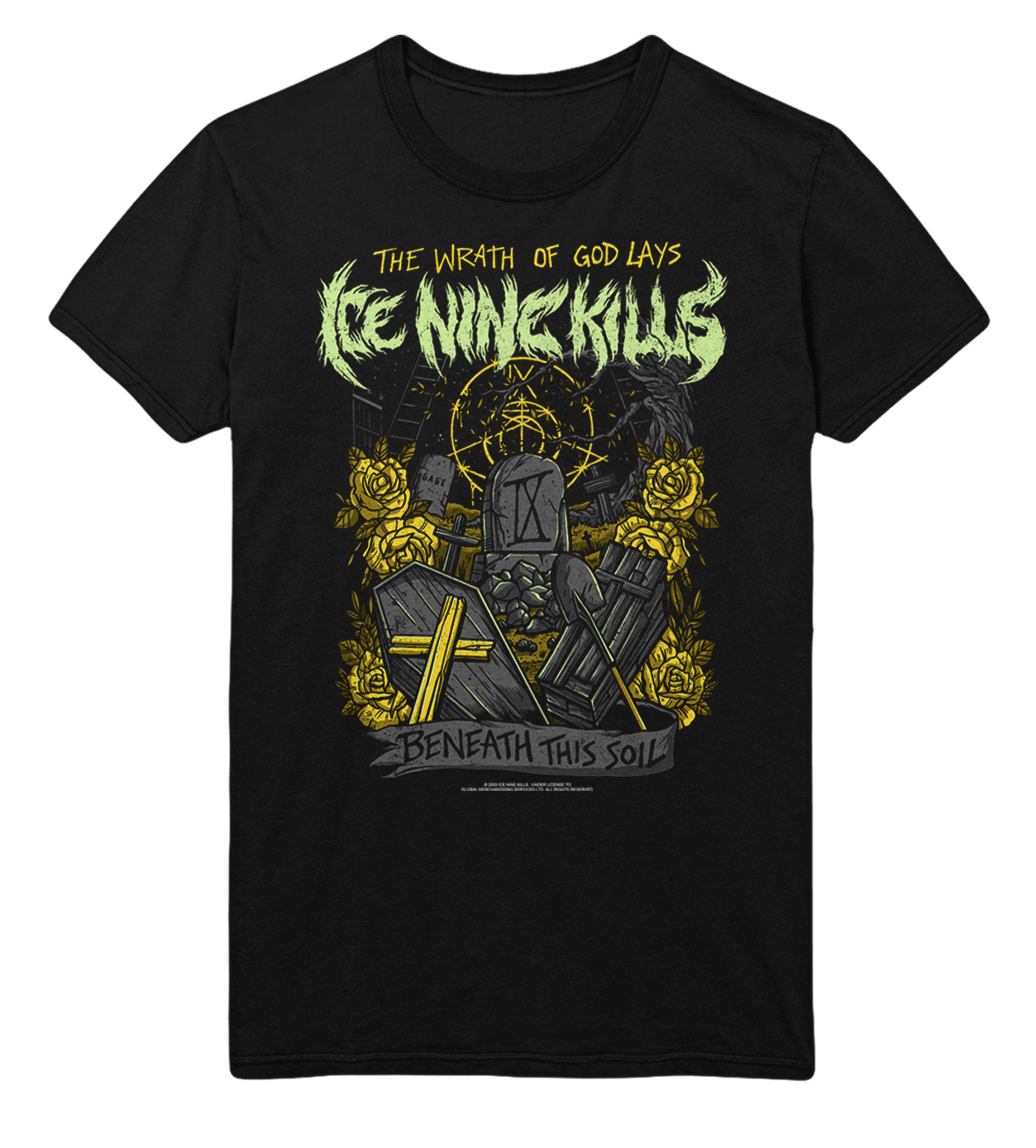 Ice Nine Kills Yellow Wrath Jumbo Print Mens T Shirt