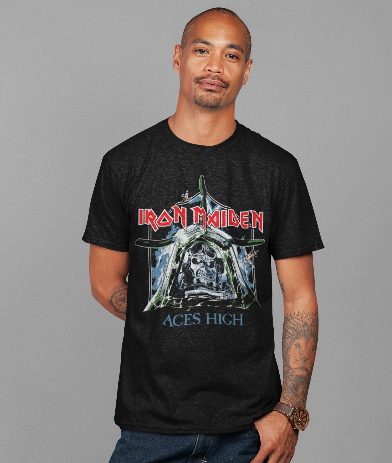 Iron Maiden - Aces High Jumbo Print Mens T Shirt