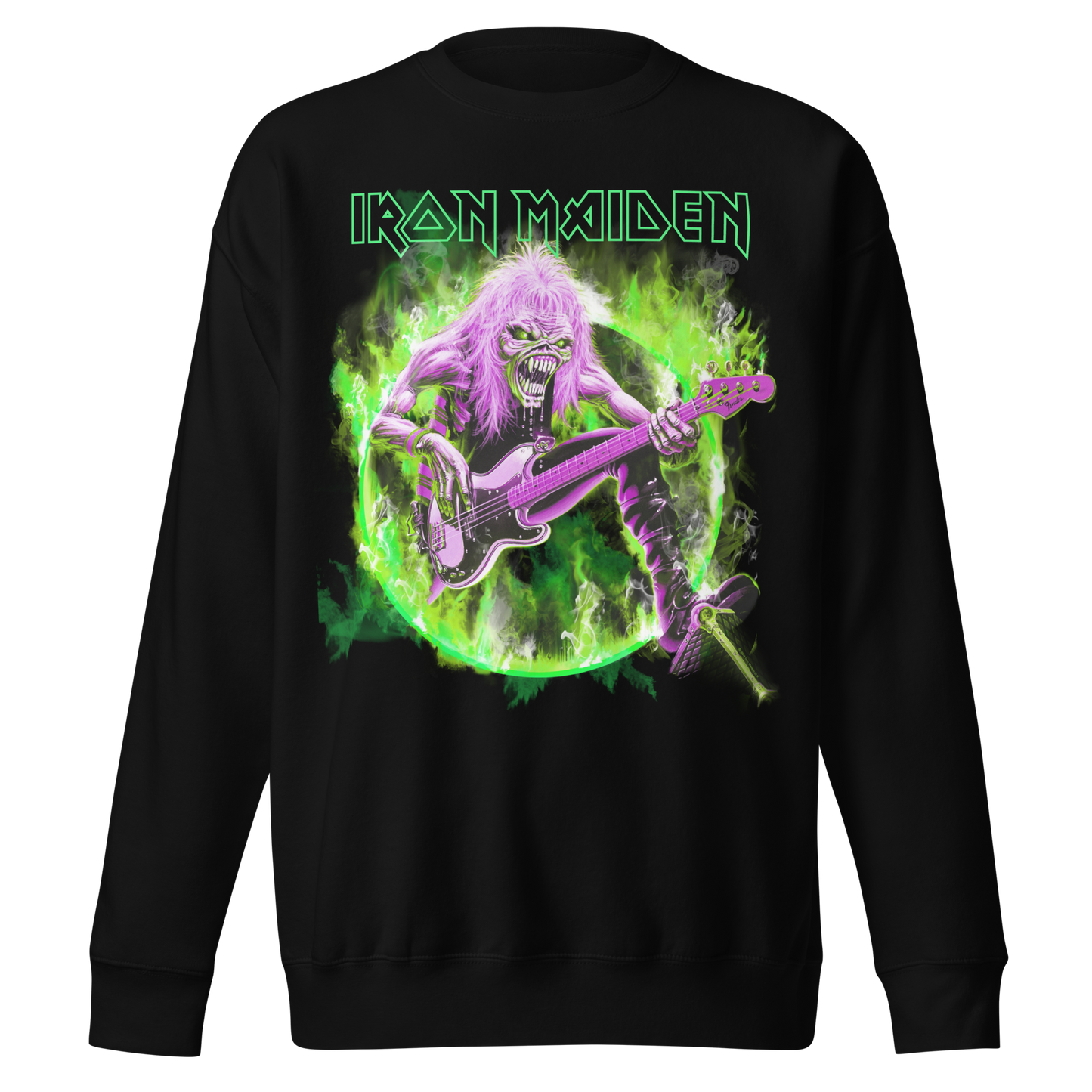 Iron Maiden Green Guitar Jumbo Print Sweatshirt