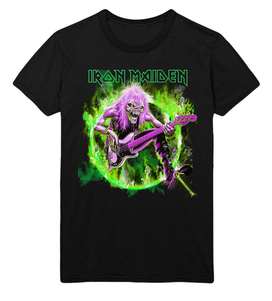 Iron Maiden Green Guitar Jumbo Print Mens T Shirt
