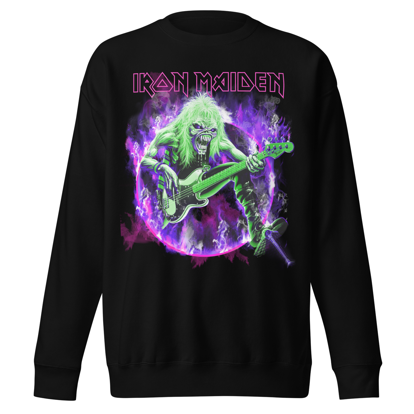 Iron Maiden Purple Guitar Jumbo Print Sweatshirt