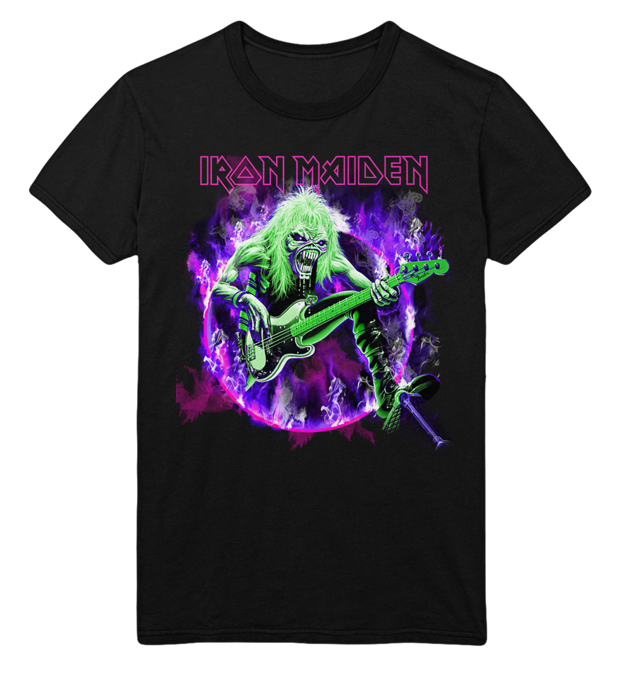 Iron Maiden Purple Guitar Jumbo Print Mens T Shirt