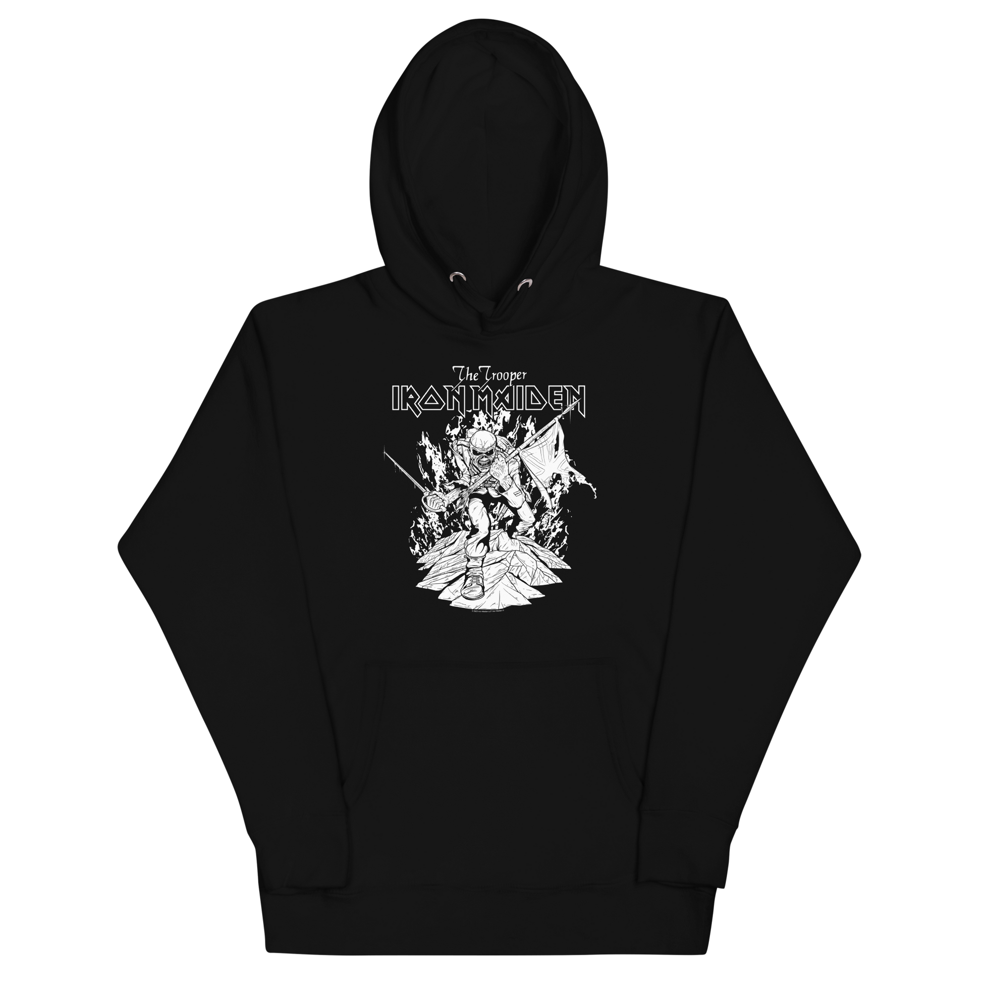 Iron Maiden Trooper Black and White Classic Hoodie