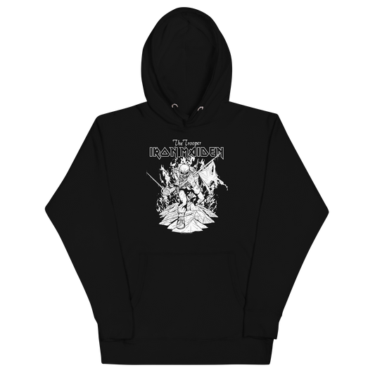 Iron Maiden Trooper Black and White Classic Hoodie