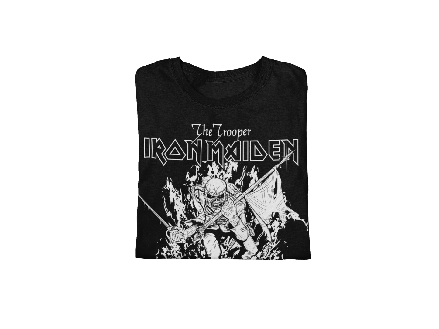 Iron Maiden - Trooper Black and White Jumbo Print Mens T Shirt