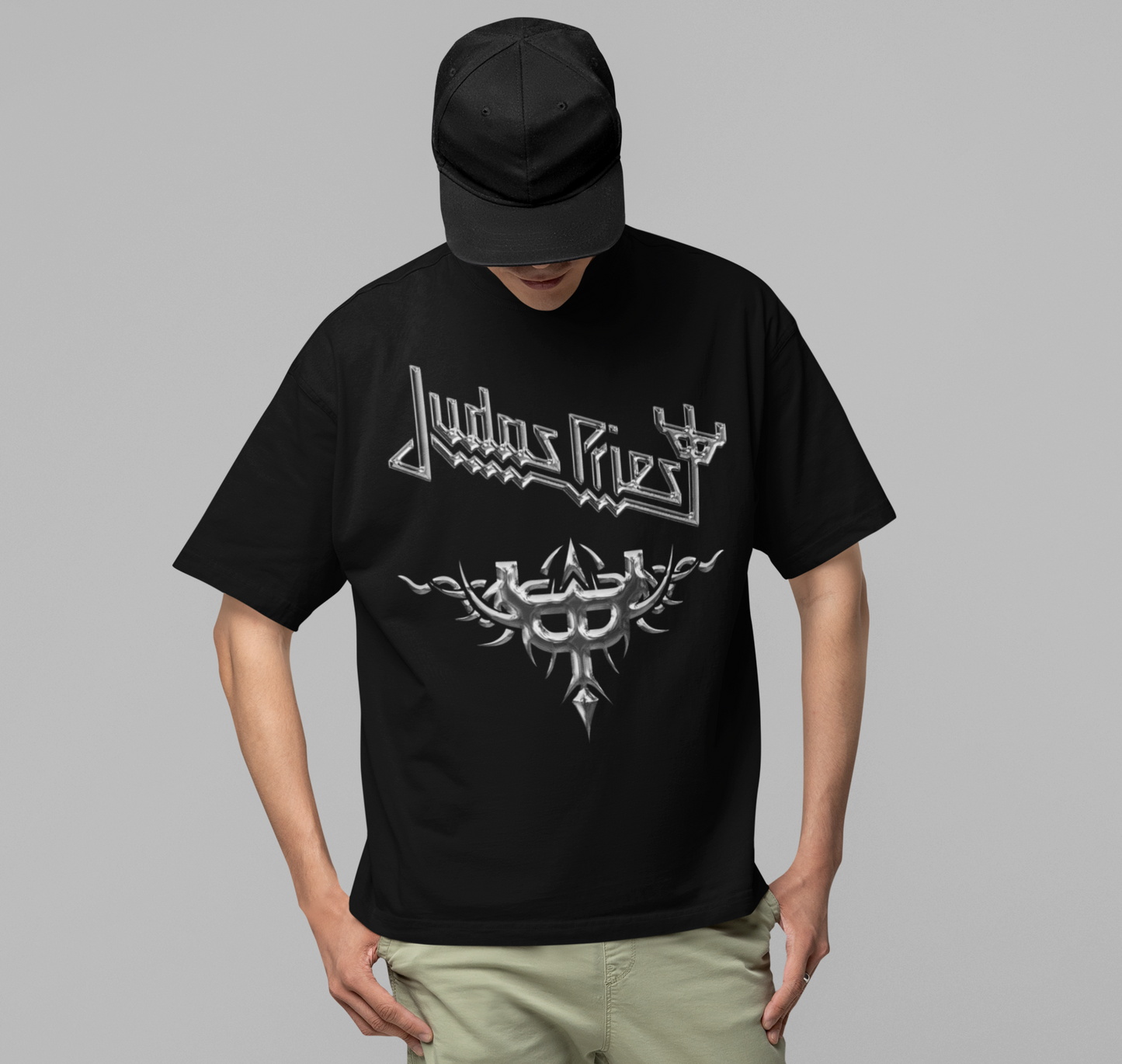 Judas Priest - Liquid Metal Logo Jumbo Print Mens T Shirt