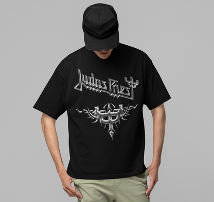 Judas Priest - Liquid Metal Logo Jumbo Print Mens T Shirt