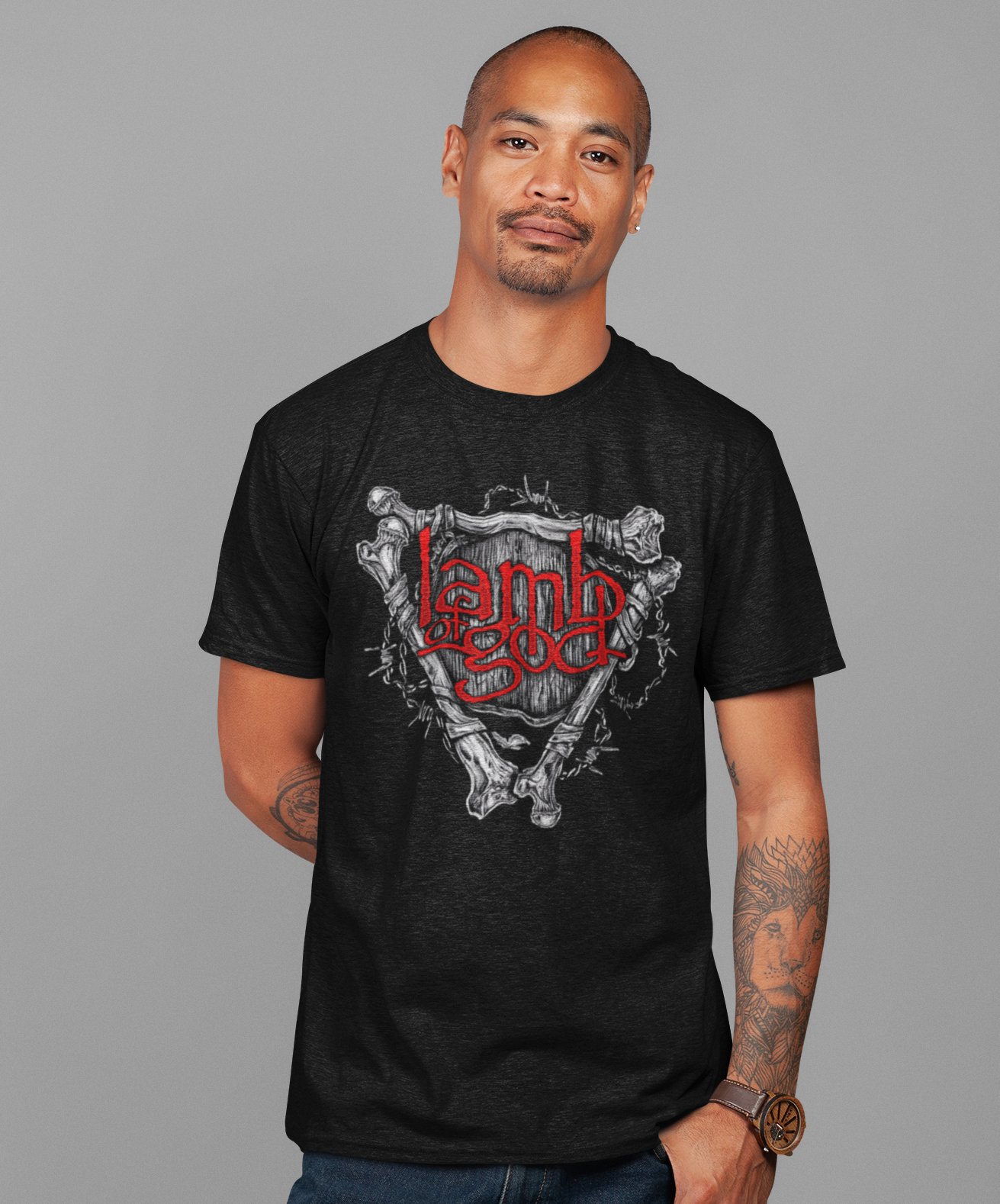 Lamb Of God - Bones Jumbo Print Mens T Shirt