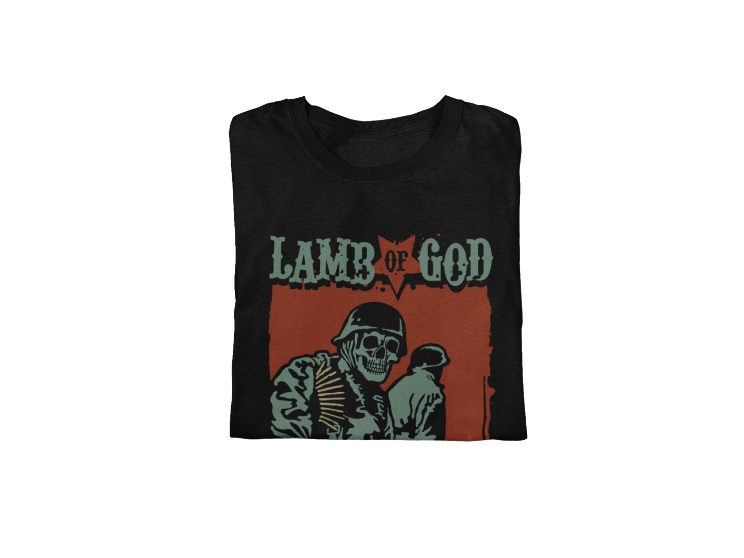 Lamb Of God - Skeleton Army Plato Quote Jumbo Print Mens T Shirt