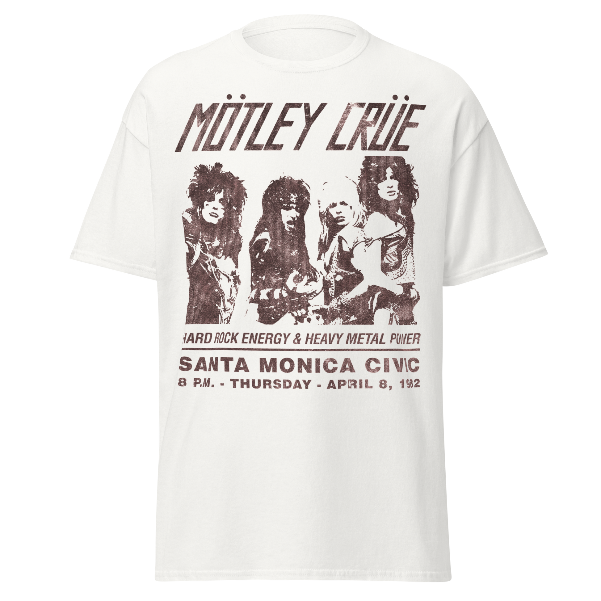 Motley Crue '82 Santa Monica Jumbo Print Mens T Shirt