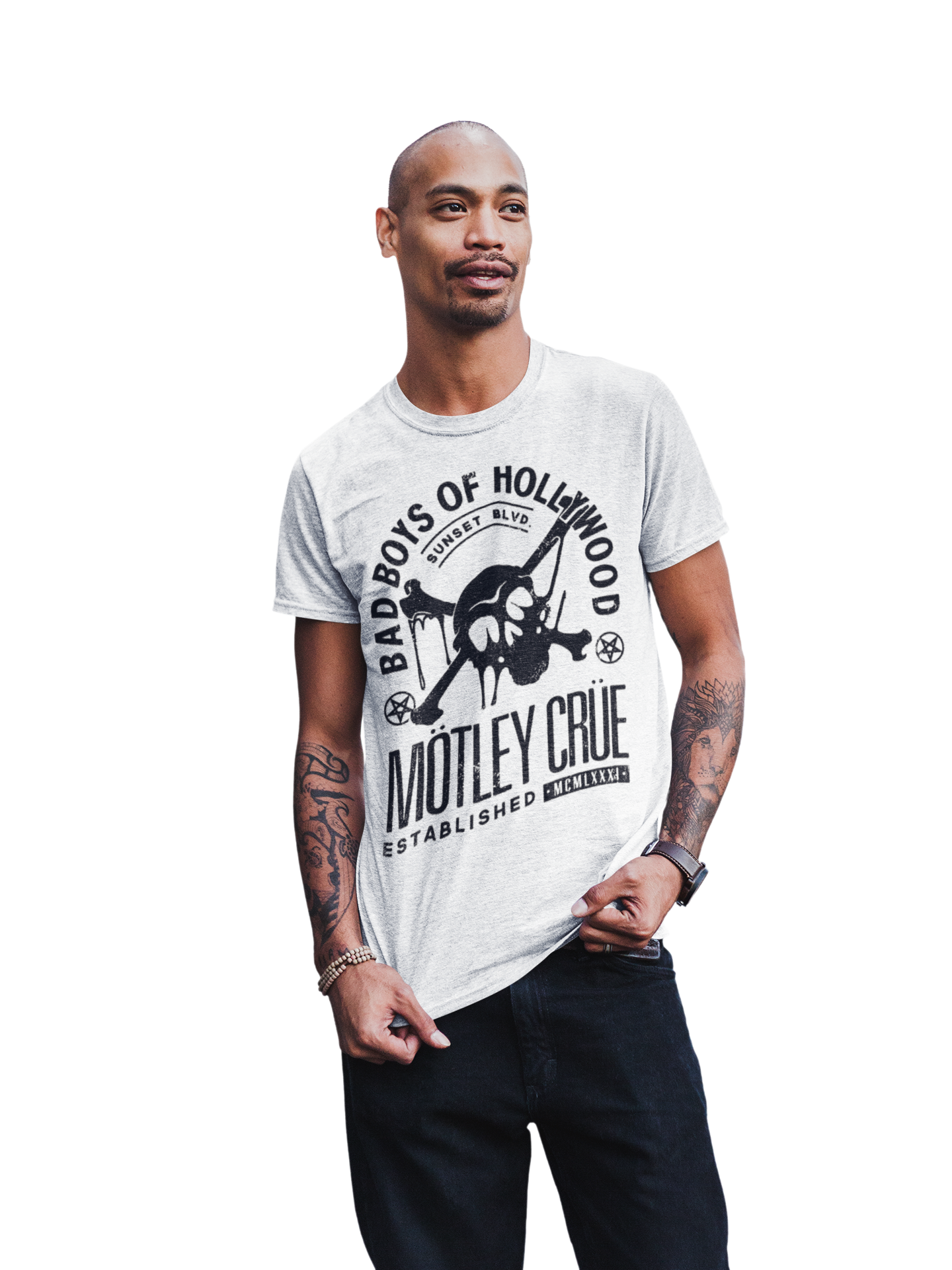 Motley Crue Bad Boys of Hollywood Jumbo Print Mens T Shirt