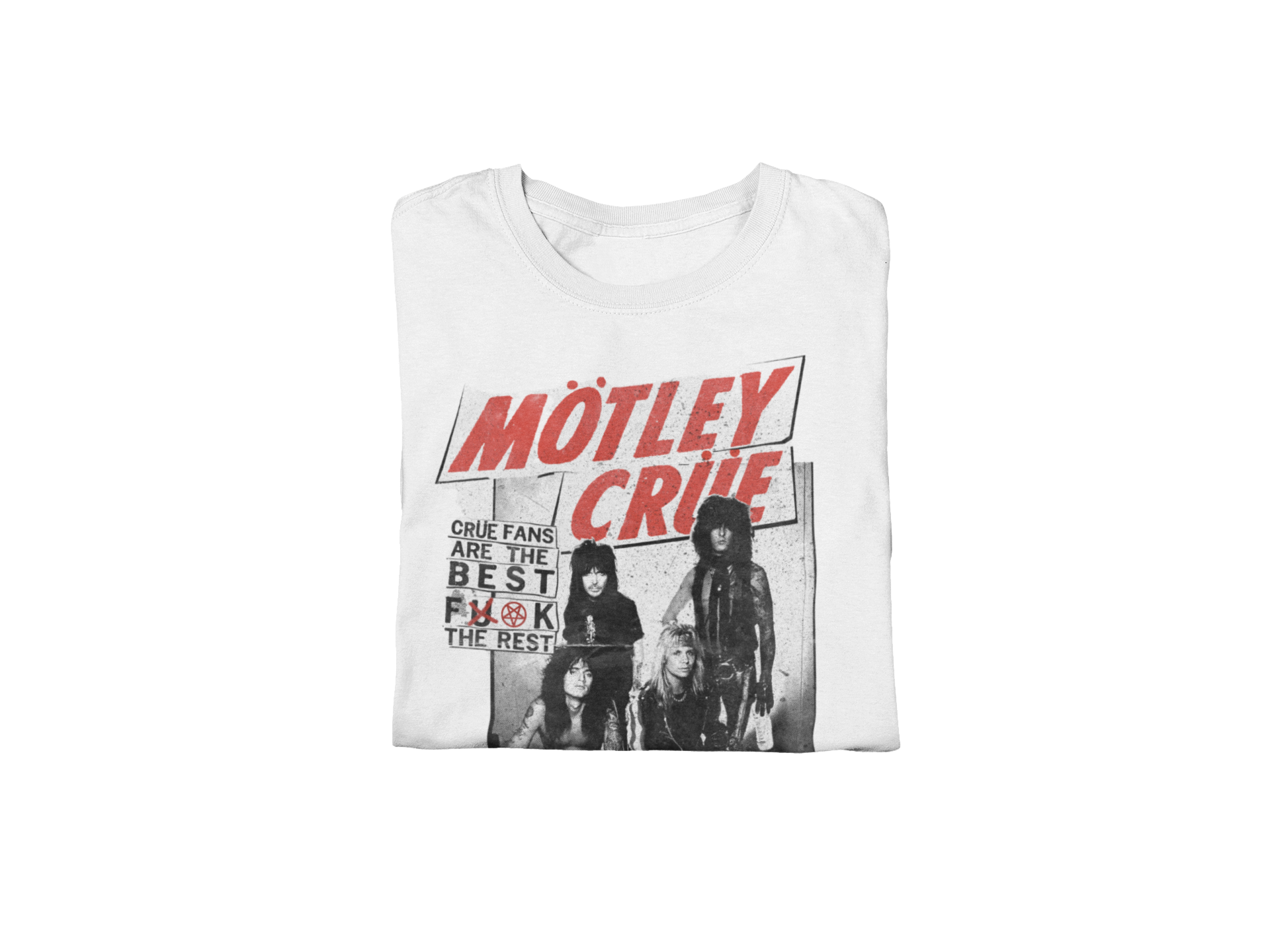 Motley Crue Crue Fans Jumbo Print Mens T Shirt White