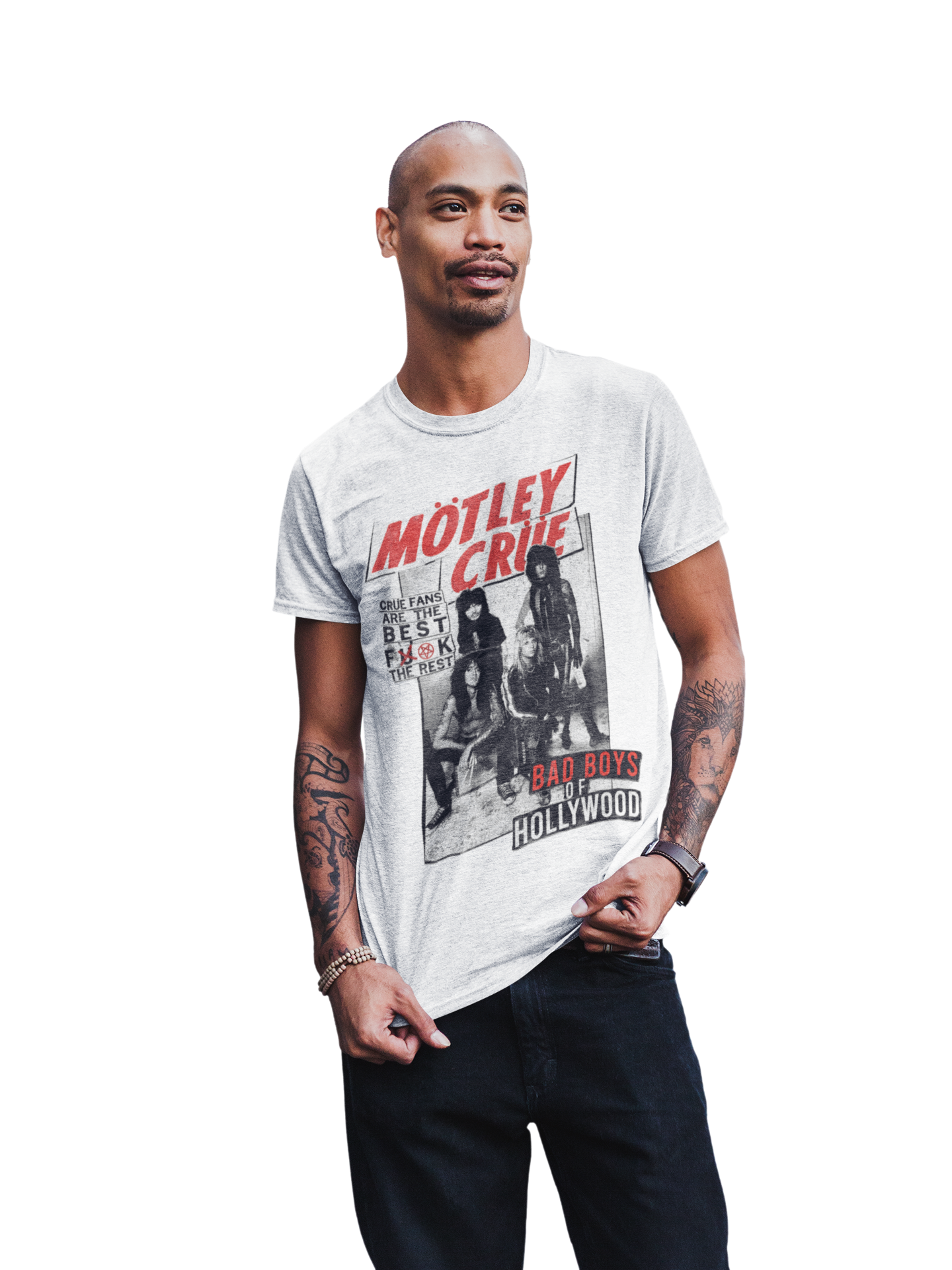 Motley Crue Crue Fans Jumbo Print Mens T Shirt White