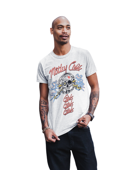 Motley Crue Girl's Skull Jumbo Print Mens T Shirt