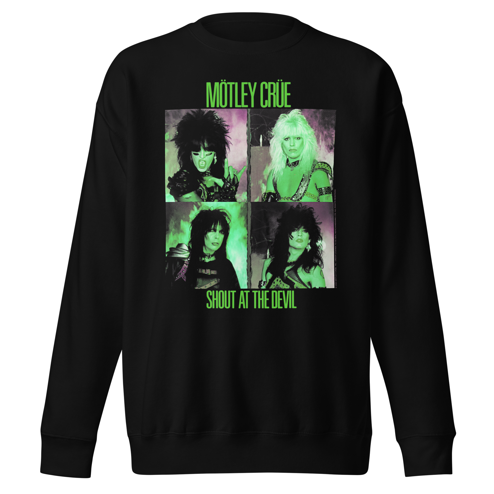 Motley Crue Green Shout Jumbo Print Sweatshirt