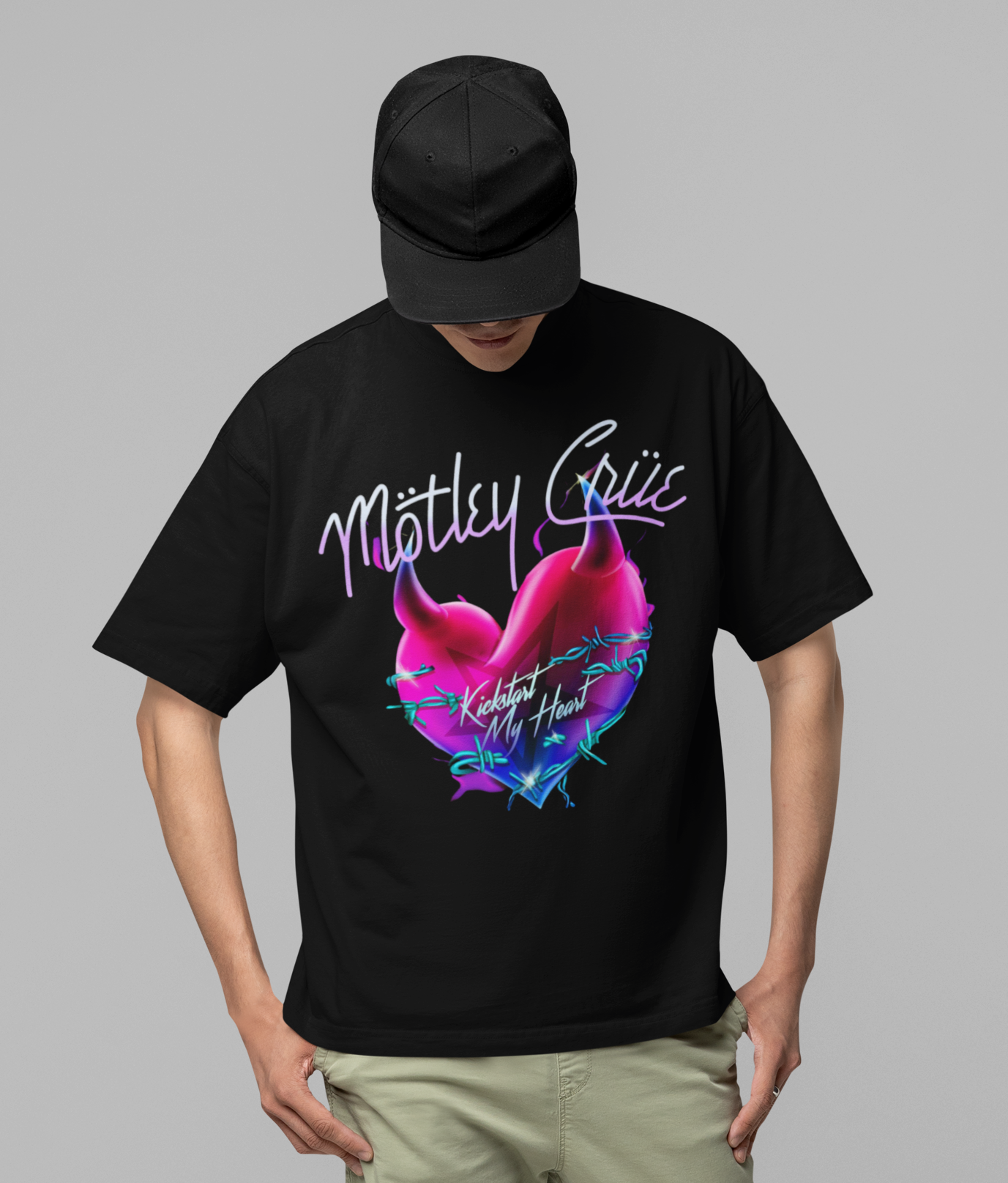 Motley Crue Kickstart Jumbo Print Mens T Shirt