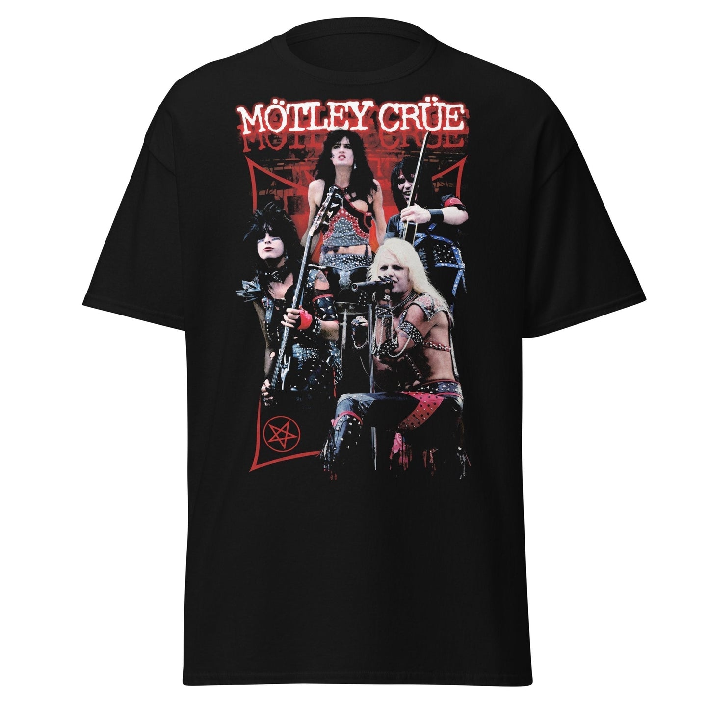 Motley Crue Live Jumbo Print Mens T Shirt
