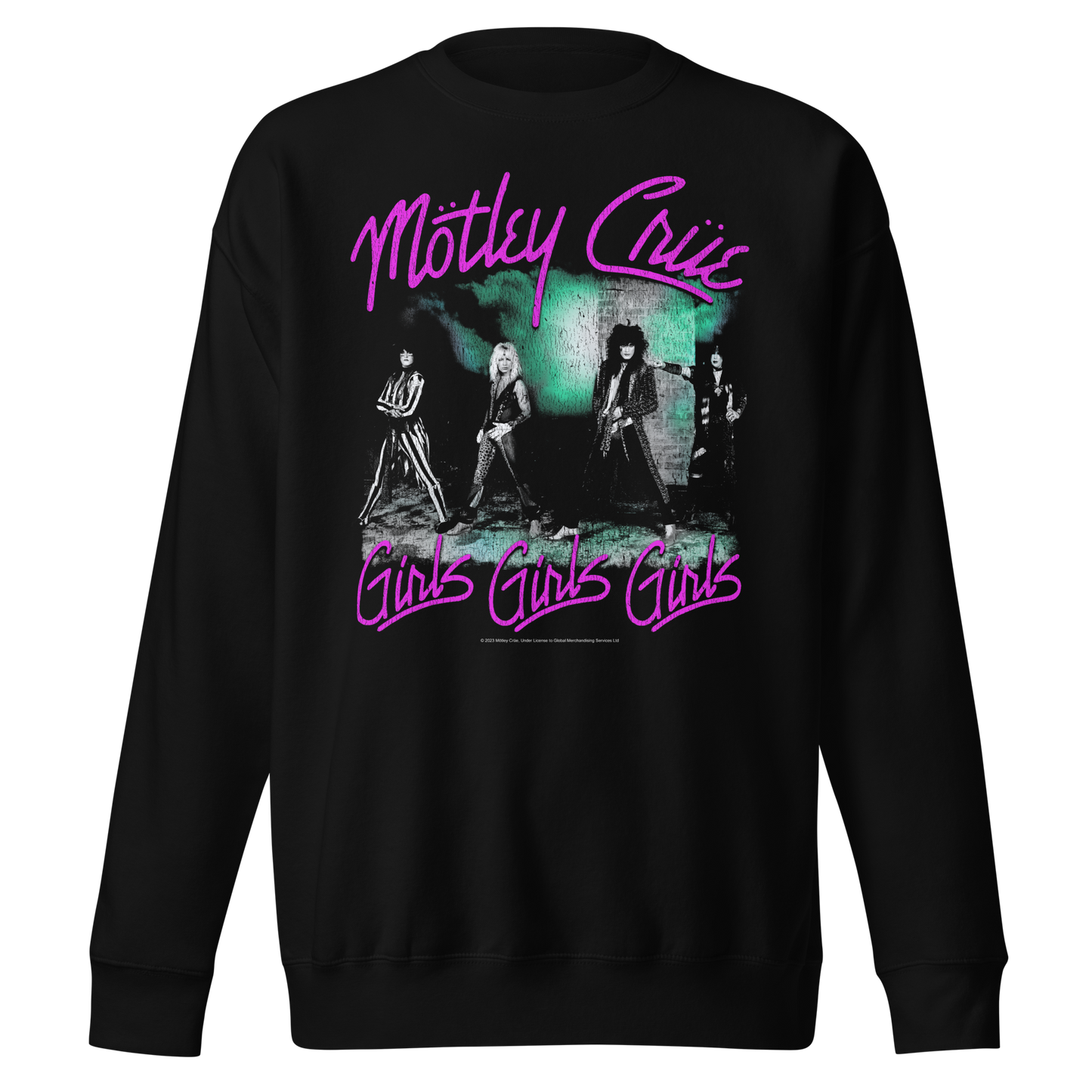Motley Crue Pink Girls Jumbo Print Sweatshirt