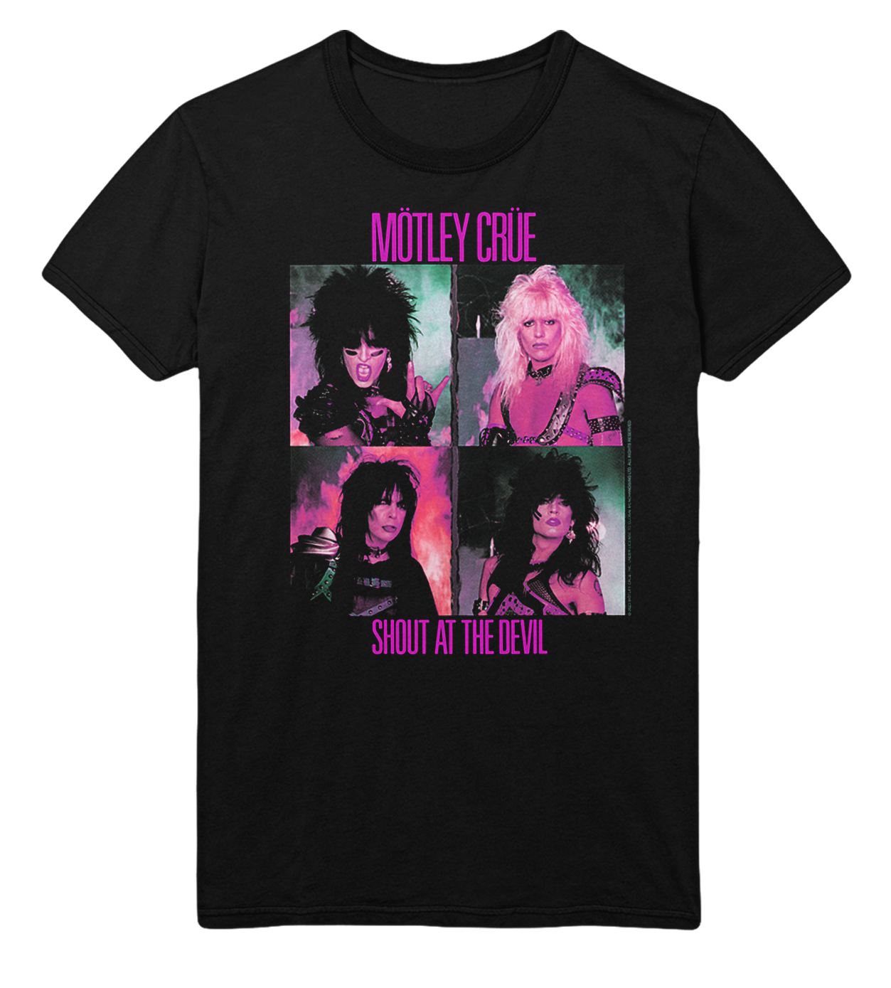 Motley Crue Pink Shout Jumbo Print Mens T Shirt