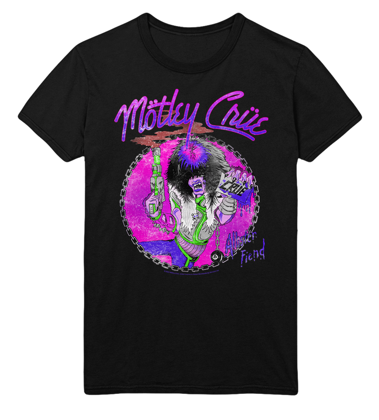 Motley Crue Purple Allister Jumbo Print Mens T Shirt