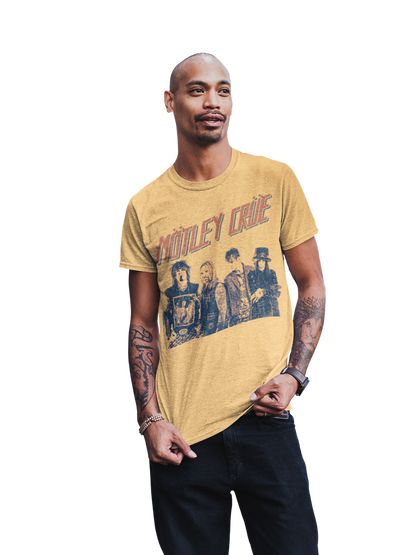 Motley Crue - Retro Boomin Jumbo Print Mens T Shirt