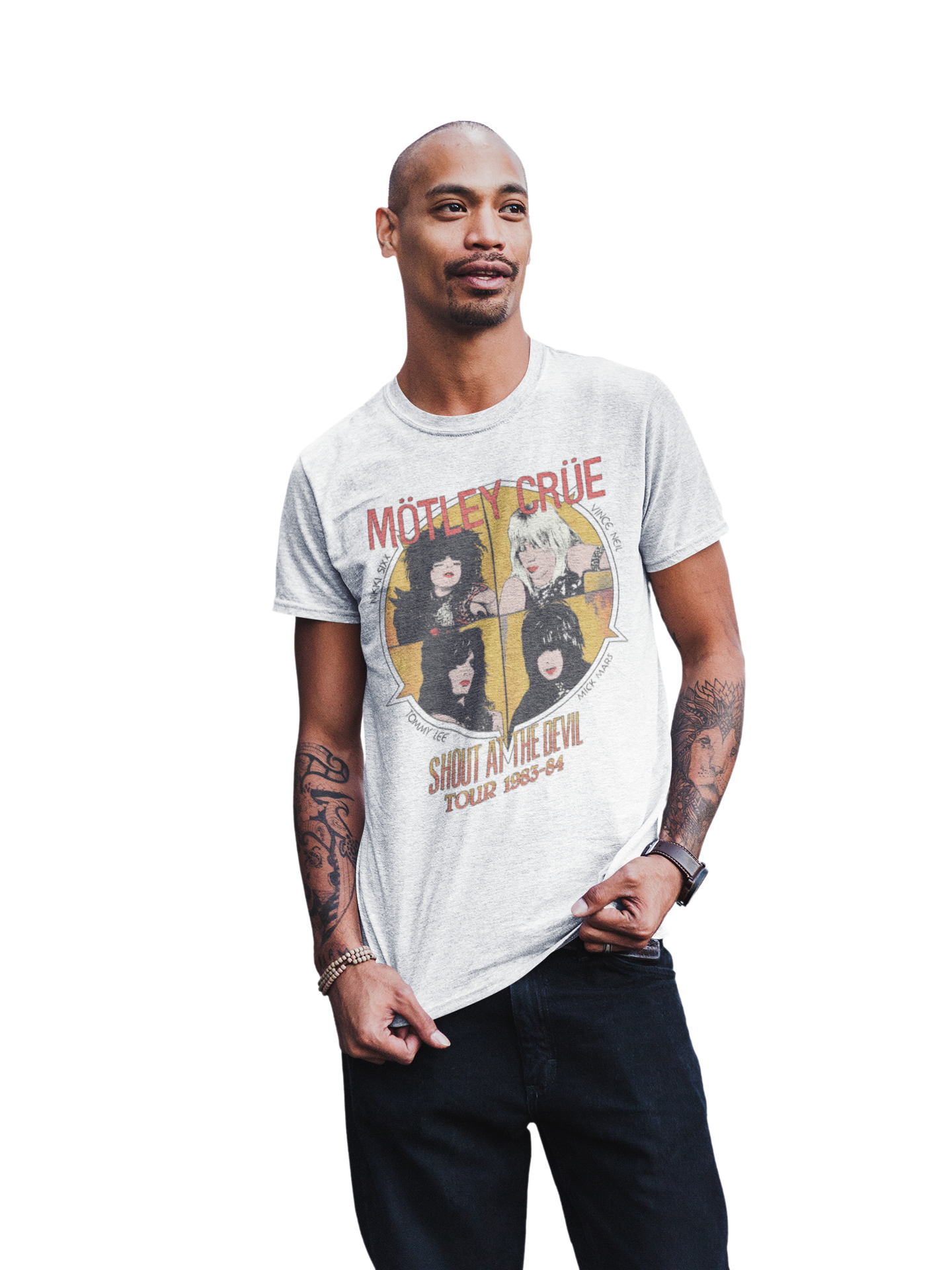 Motley Crue - Shout 83/84 Tour Jumbo Print Mens T Shirt