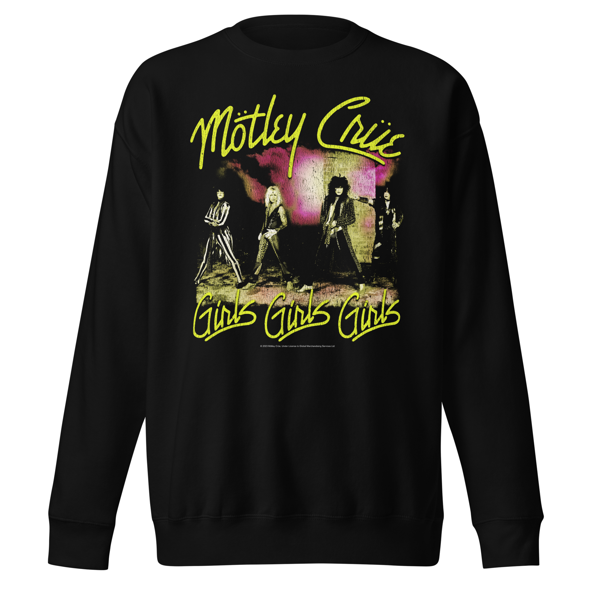 Motley Crue Yellow Girls Jumbo Print Sweatshirt