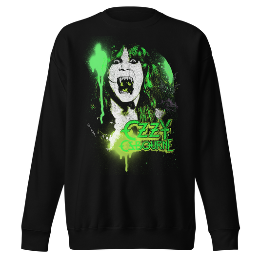 Ozzy Osbourne Green Screaming Jumbo Print Sweatshirt