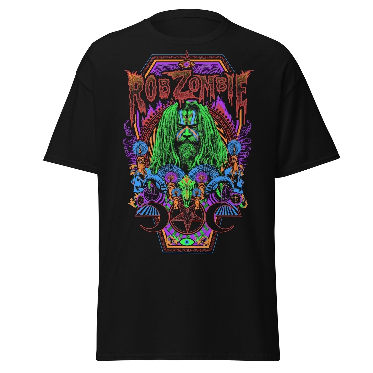 Rob Zombie - Pyschedelic Jumbo Print Mens T Shirt