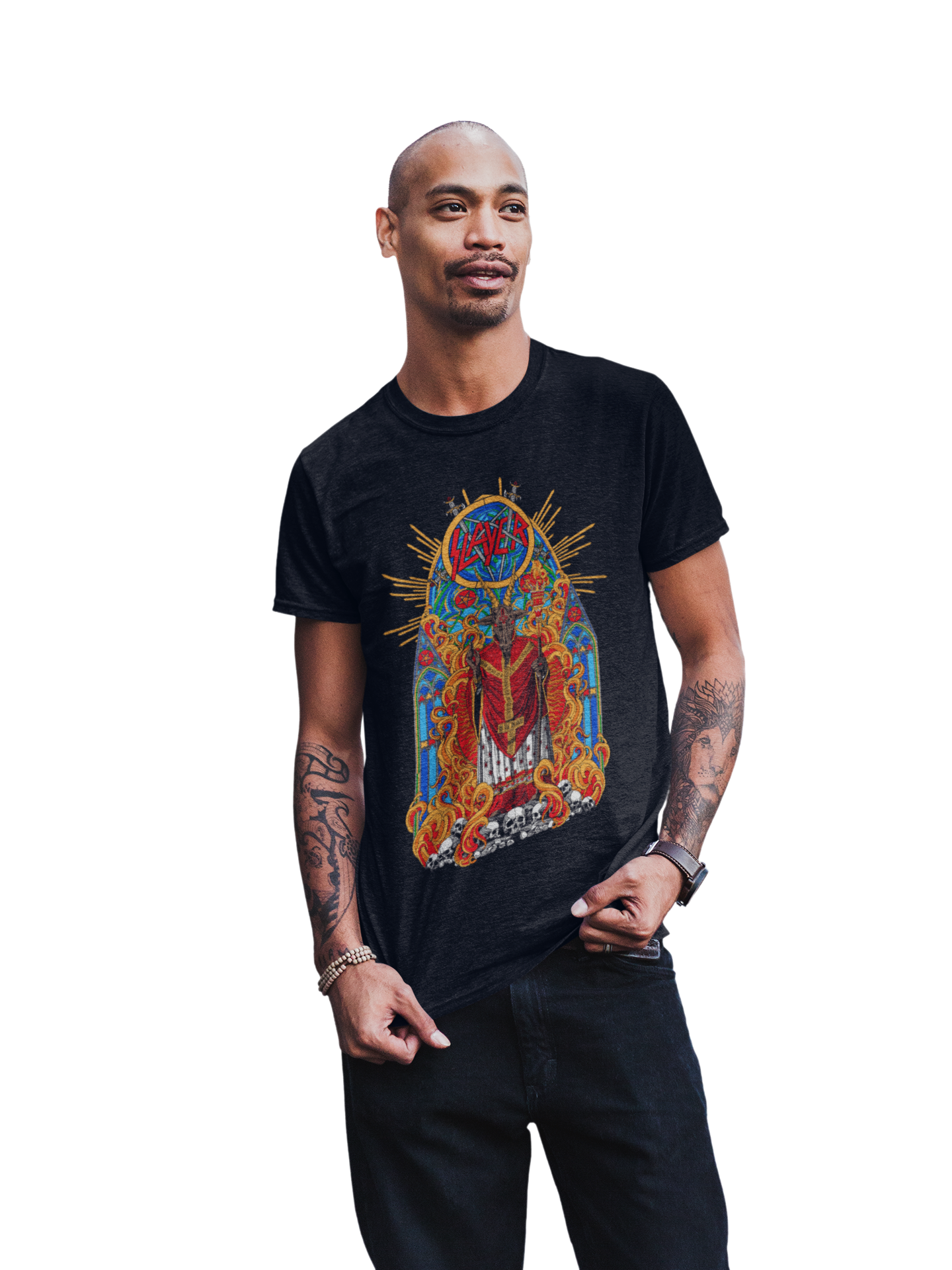 Slayer - Chapel Jumbo Print Mens T Shirt