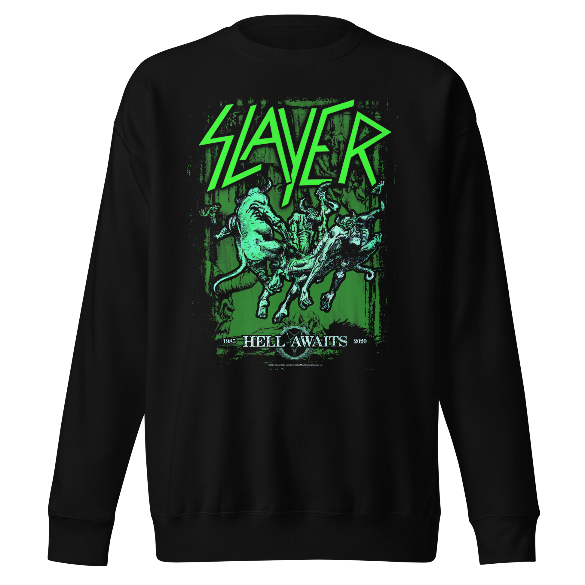 Slayer Neon Hell Awaits Jumbo Print Sweatshirt