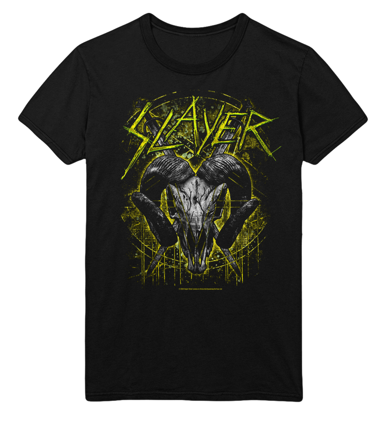 Slayer Ram Horns Jumbo Print Mens T Shirt