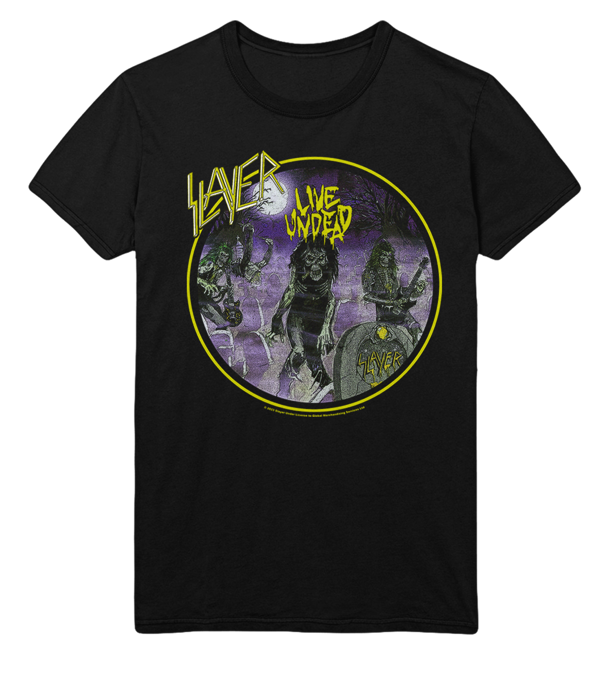 Slayer Yellow Undead Jumbo Print Mens T Shirt