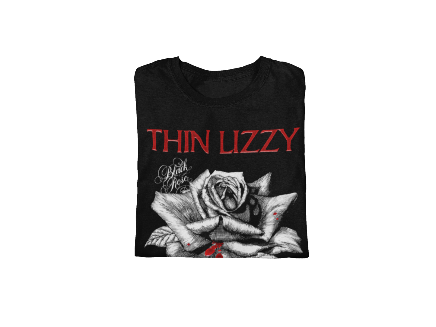Thin Lizzy - Black Rose Jumbo Print Mens T Shirt