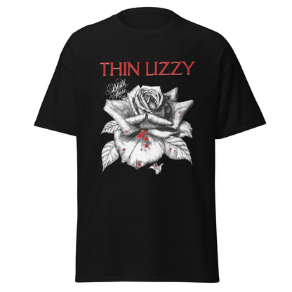 Thin Lizzy - Black Rose Jumbo Print Mens T Shirt