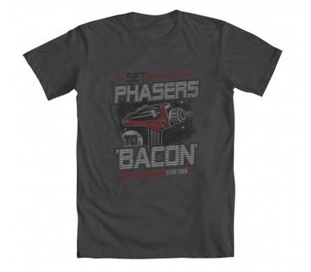 Star Trek Set Phasers To Bacon T Shirt