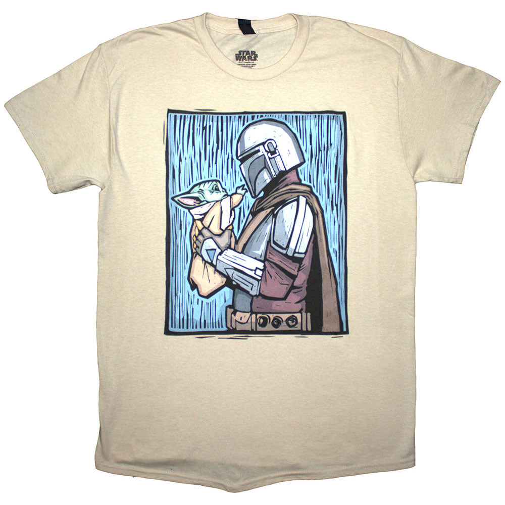 Star Wars The Mandalorian Holding Grogu Mens T Shirt