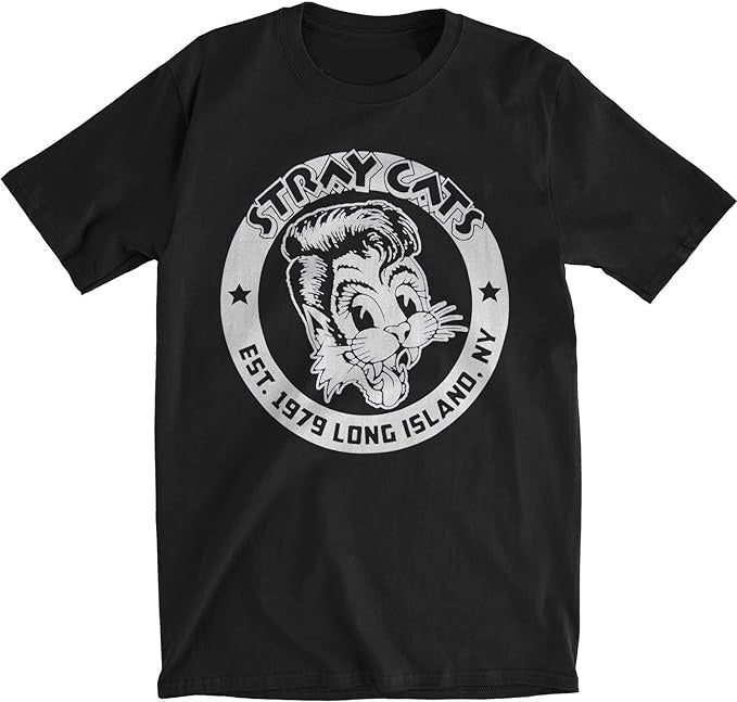 Stray Cats Band Brian Setzer Mens T Shirt Black