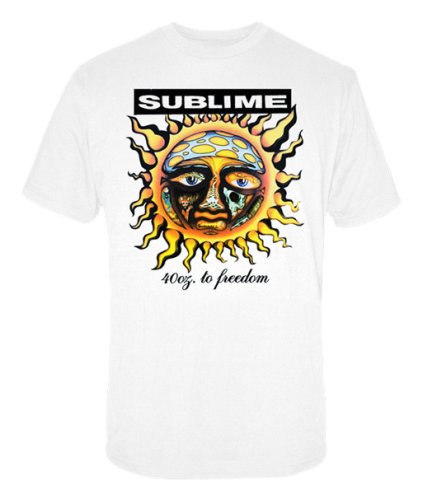 Sublime Sun Logo Mens T Shirt Black / White / Blue