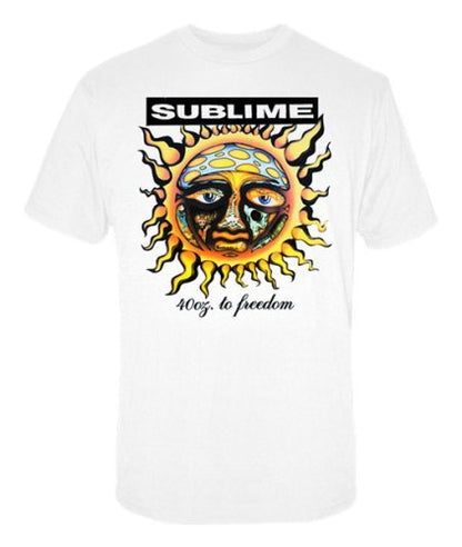 Sublime Sun Logo Mens T Shirt Black / White / Blue