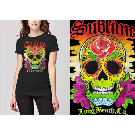 Sublime Colour Skull Womens T Shirt